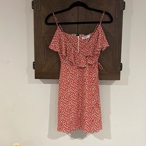 Floral faux wrap dress